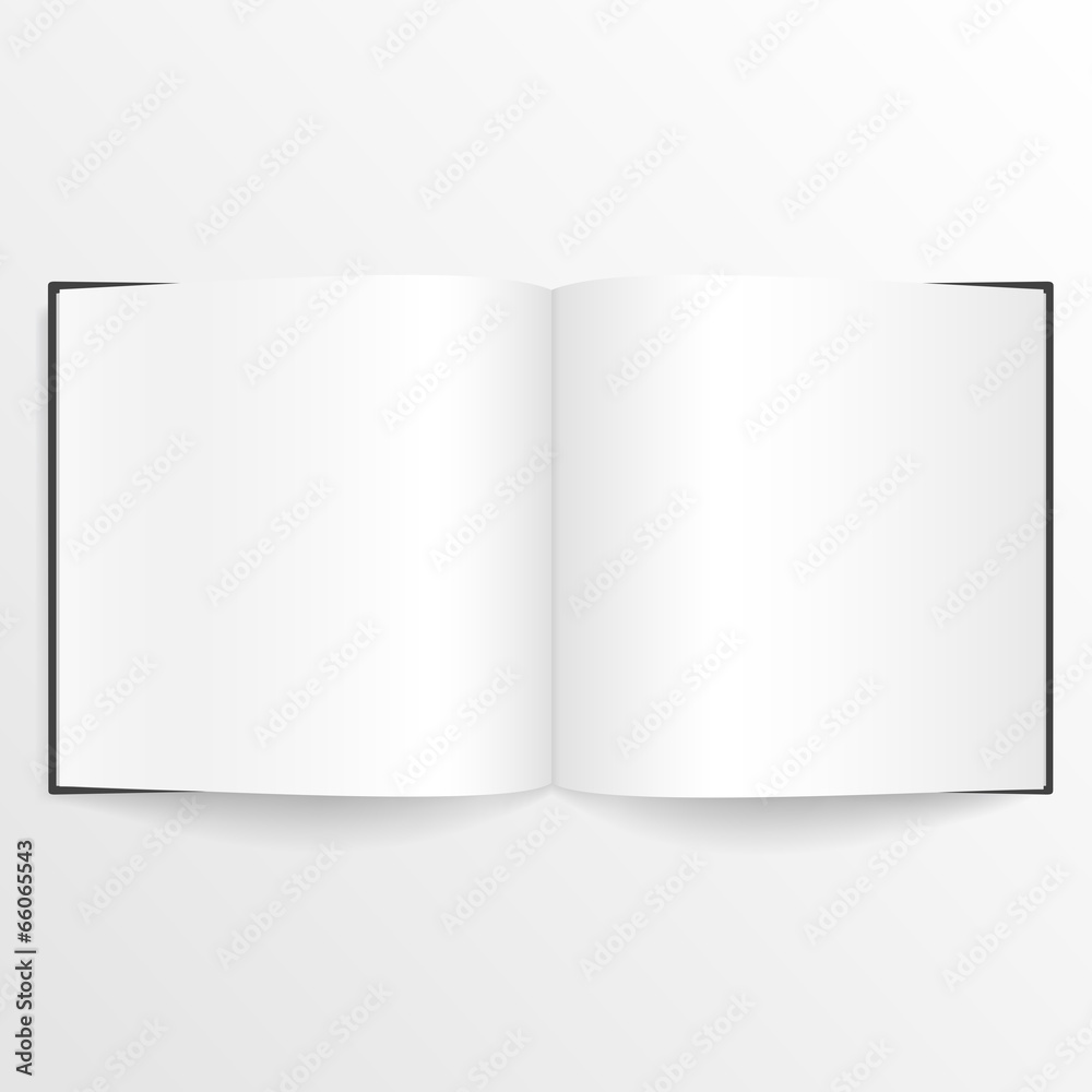 Opened blank book or magazine spread with cover Opened blank book or magazine spread with cover