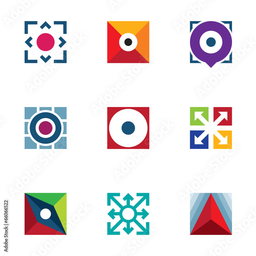 Success business arrow creative logo startup idea icons set