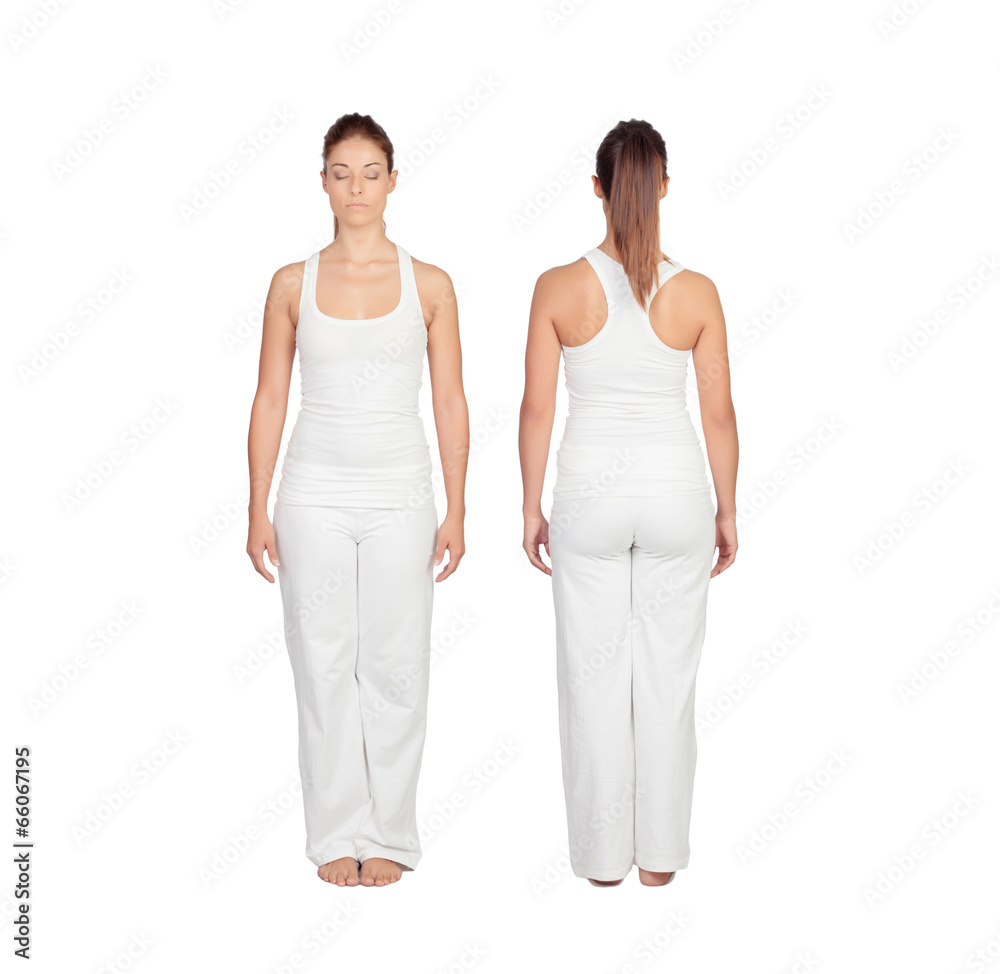 Front and back of a relaxed woman Front and back of a relaxed woman