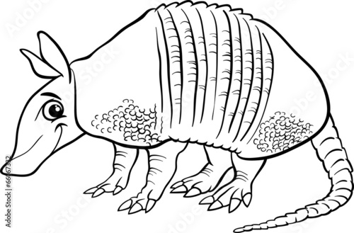 armadillo animal cartoon coloring page