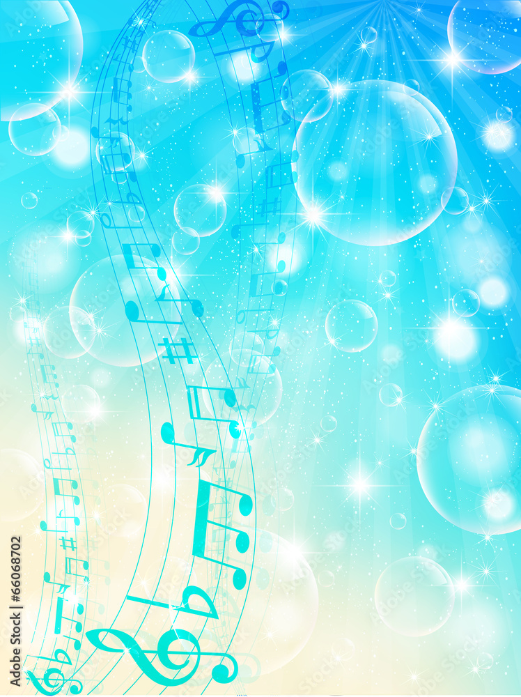 Naklejka premium 音符 楽譜 海