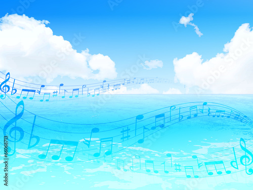 楽譜　音符　海