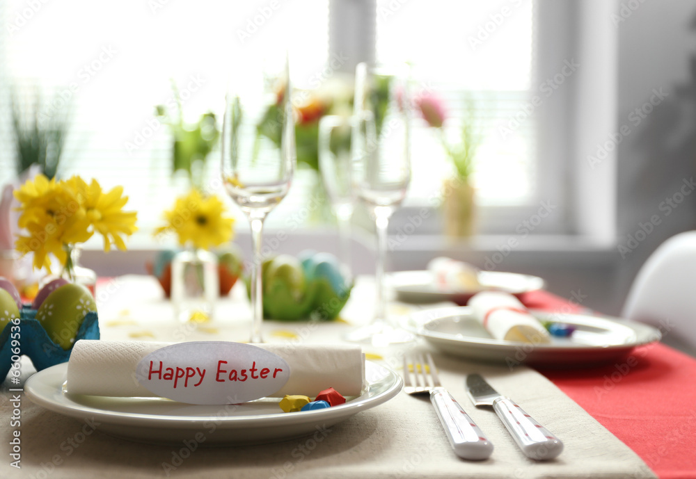 Beautiful holiday Easter table setting Beautiful holiday Easter table setting