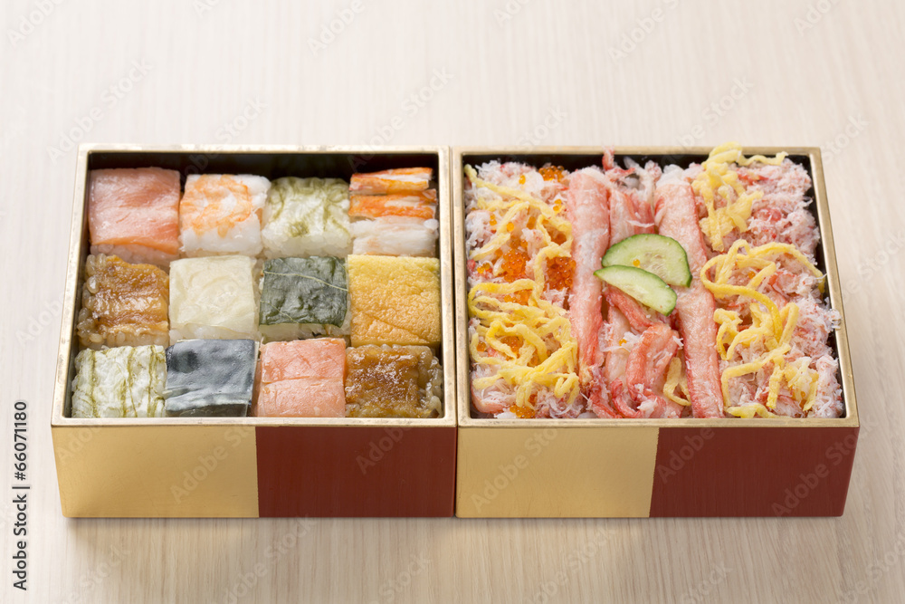 箱寿司と蟹寿司 Stock Photo | Adobe Stock