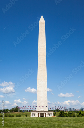 The Washington monument and the ring of American flag