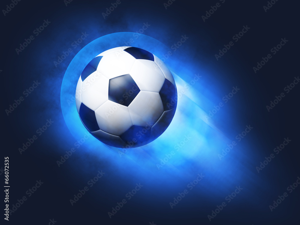 Flying soccer ball