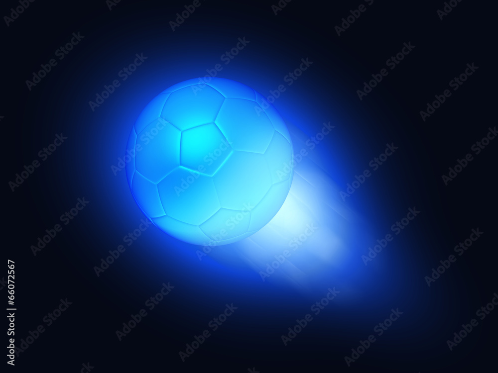 Naklejka premium Abstract soccer ball in flight