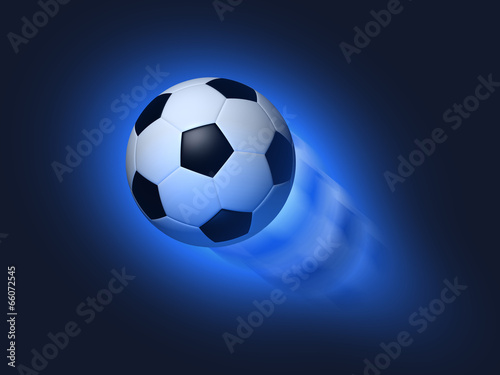 Flying soccer ball