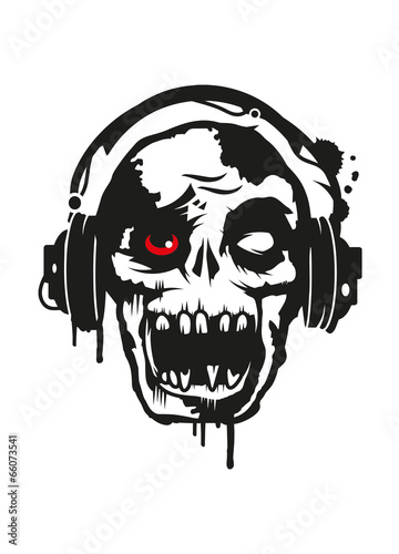 Zombie hört Musik
