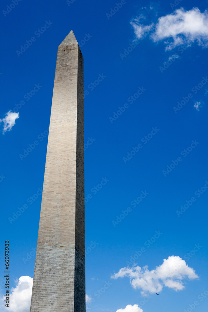 Obelisk with cloudy blue sky background, Washington monument