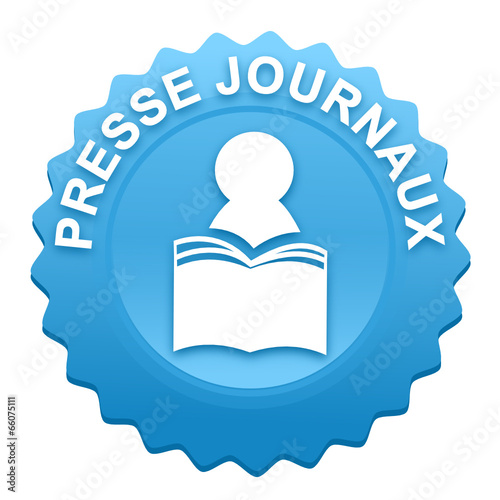 presse journaux sur bouton web denté bleu