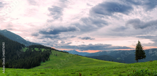 Sunset in the mountains