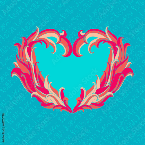 Abstract heart on a blue background