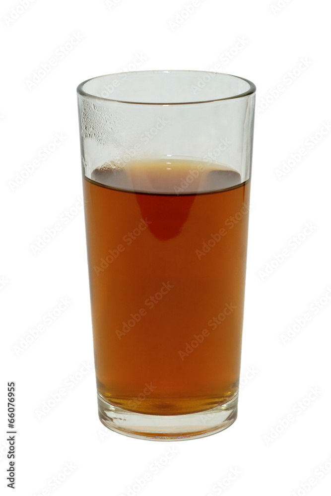 A glass of tea isolated on white background without shadows A glass of tea isolated on white background without shadows