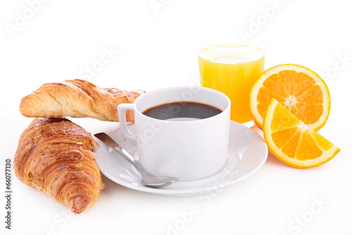 coffee cup and croissant