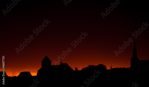 Sunset with church. church on a background of the sunset