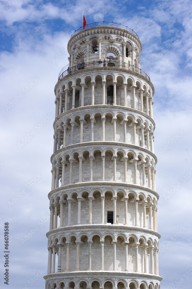 Leaning Tower of Pisa on Square of Miracles in Pisa
