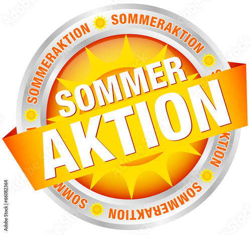 Button Banner "Sommeraktion" gelb/silber