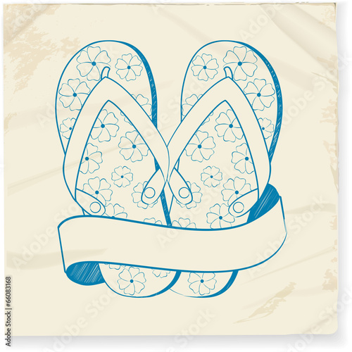 flip flop and banner doodle