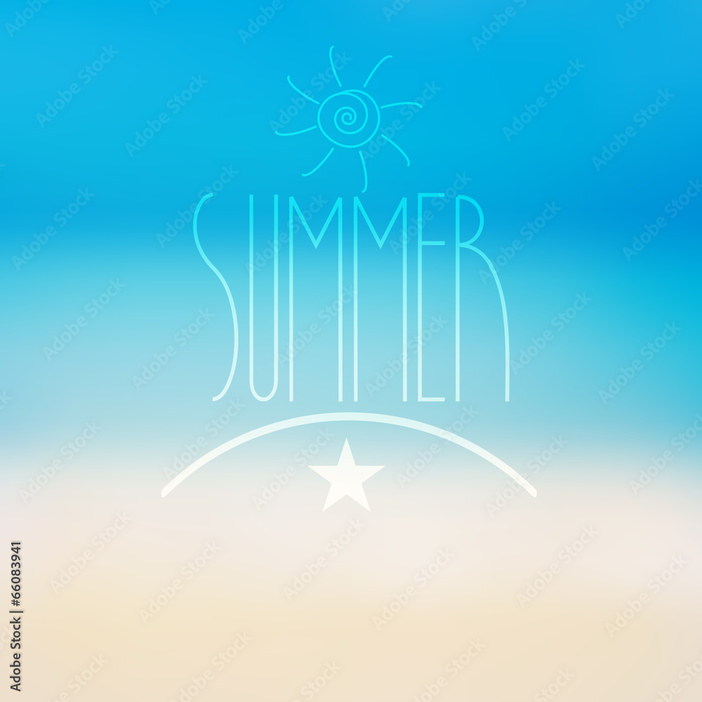 Vector summer background with blurred ocean