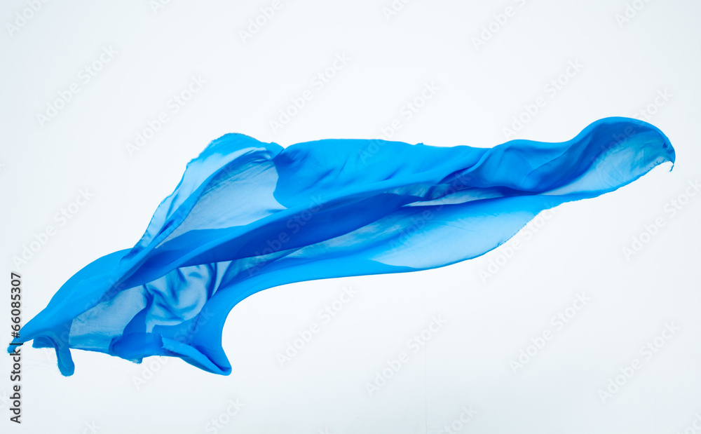 abstract piece of blue fabric flying abstract piece of blue fabric flying