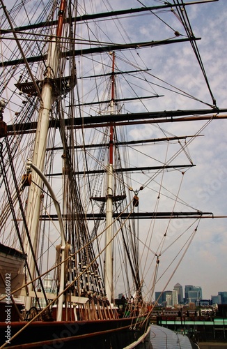 Cutty Sark and London skyline