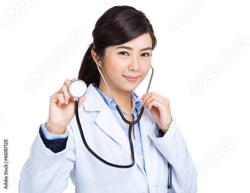 Stethoscope in doctor hand