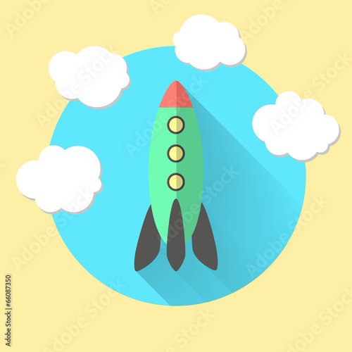 rocket and clouds, run a business concept