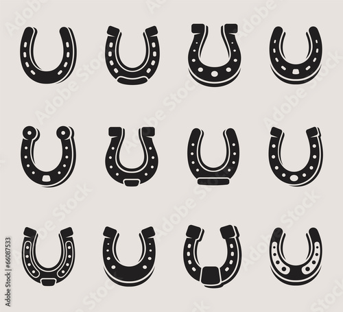 Horseshoe set. Vector