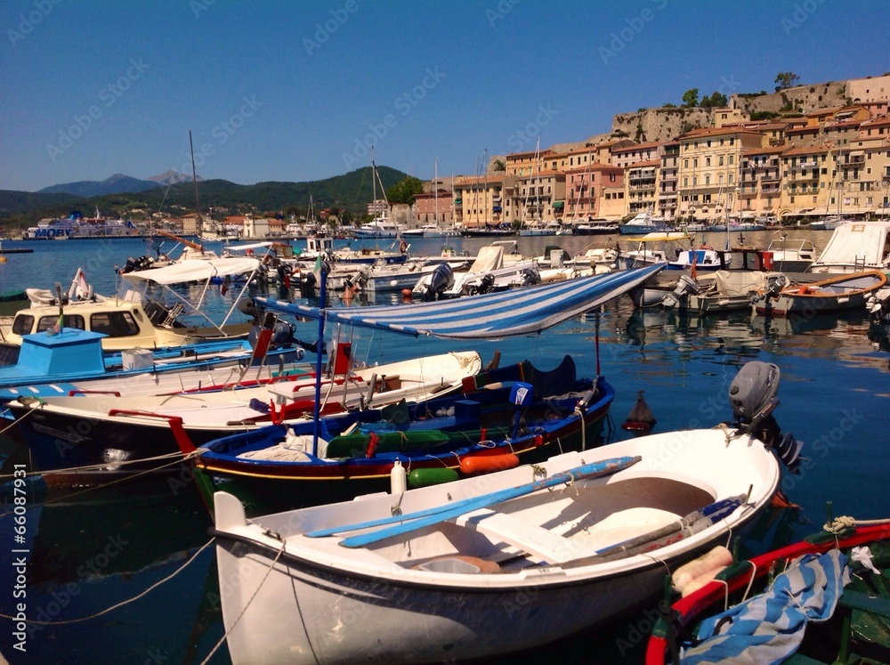 old harbor in Portoferraio, Elba island