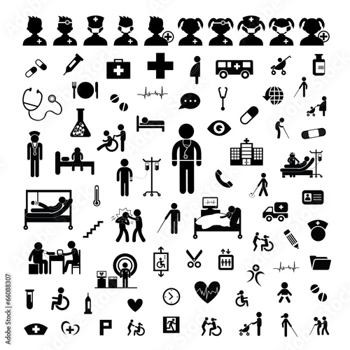 Doctor icon and hospital