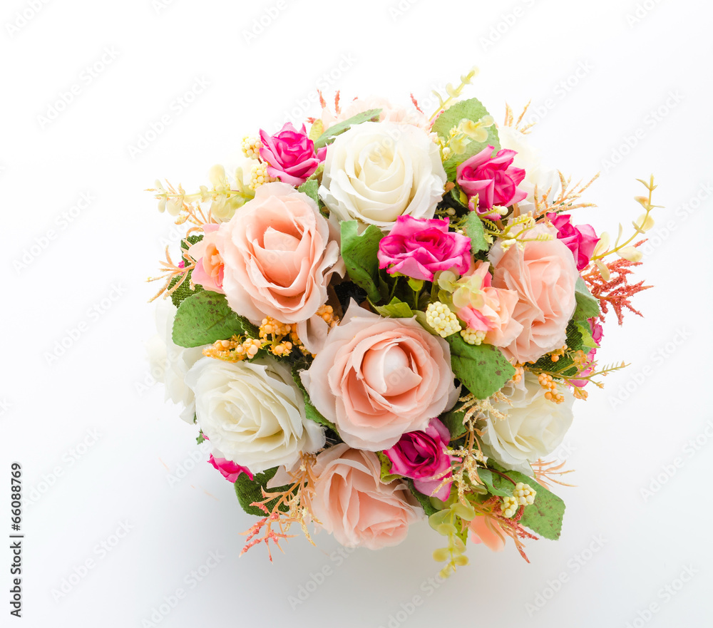 Bouquet flowers isolated on white Bouquet flowers isolated on white
