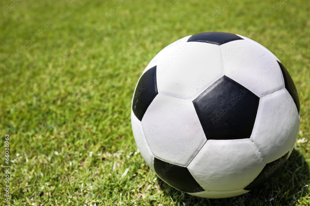 Soccer ball on green grass Soccer ball on green grass