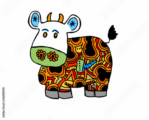 mucca su sfondo bianco