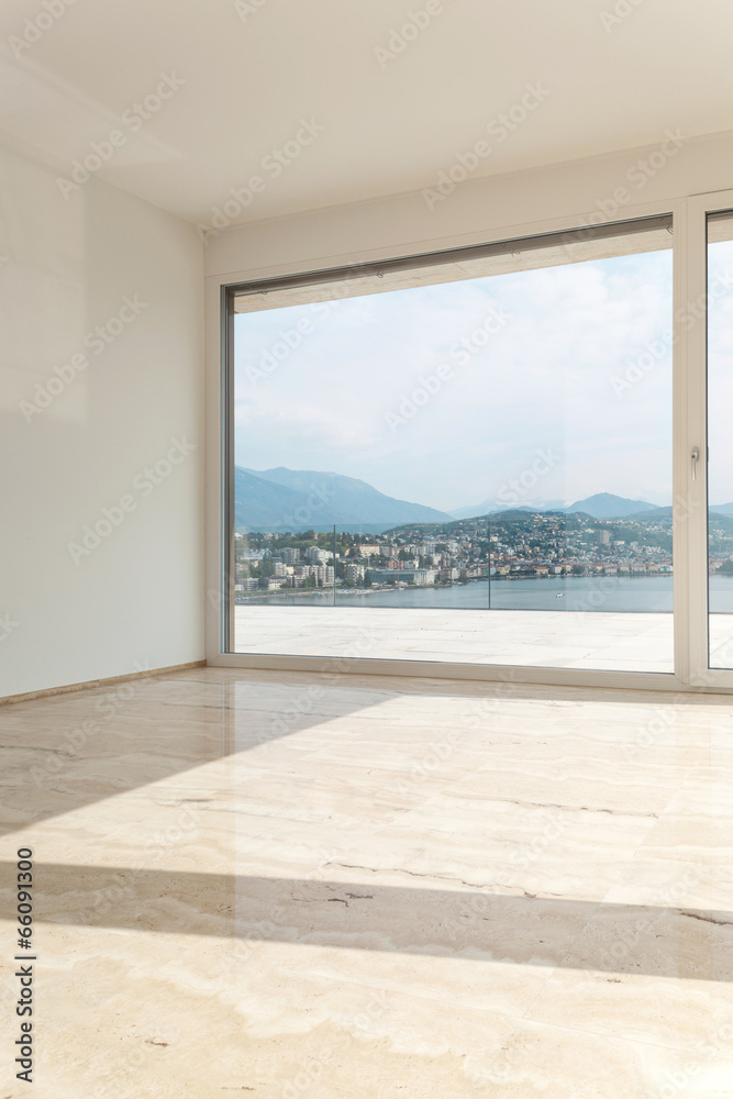 Obraz premium Beautiful penthouse, empty living room