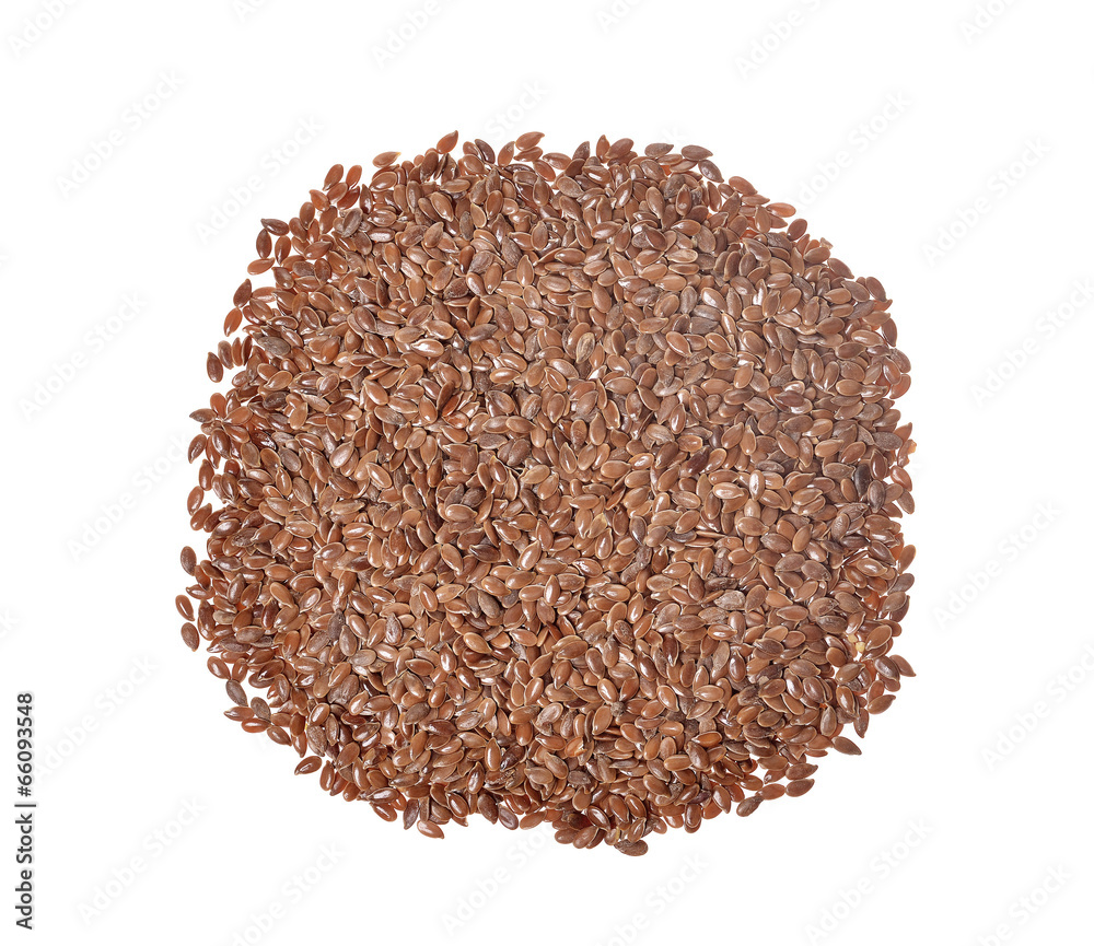 Linseed on a white background