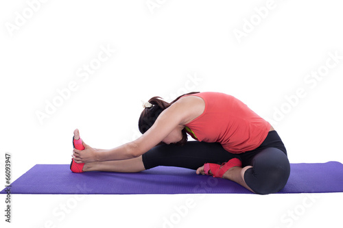 asian woman doing yoga