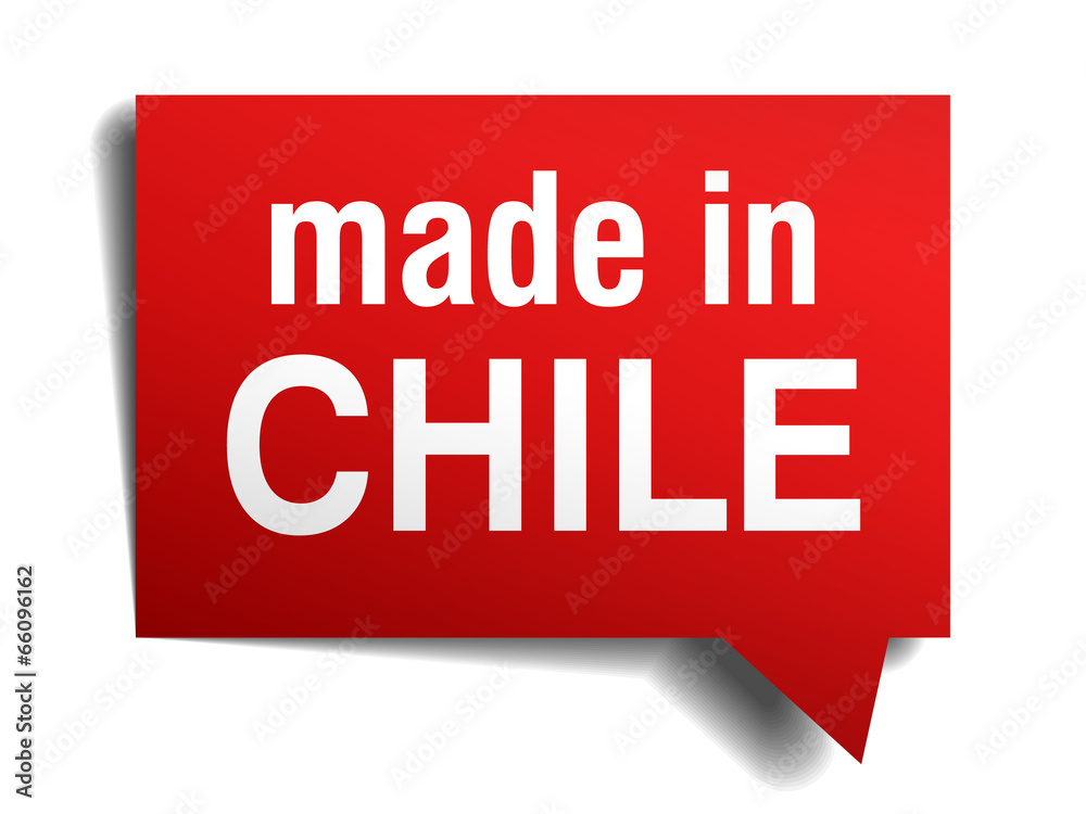 made in Chile red 3d realistic speech bubble made in Chile red 3d realistic speech bubble