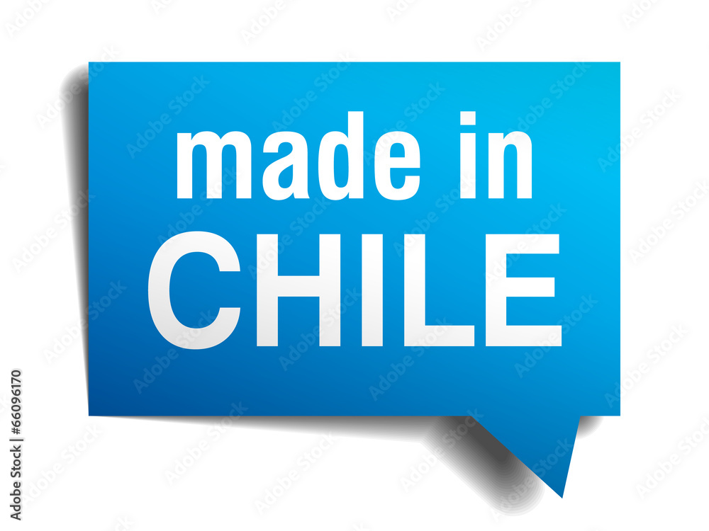 made in Chile blue 3d realistic speech bubble made in Chile blue 3d realistic speech bubble