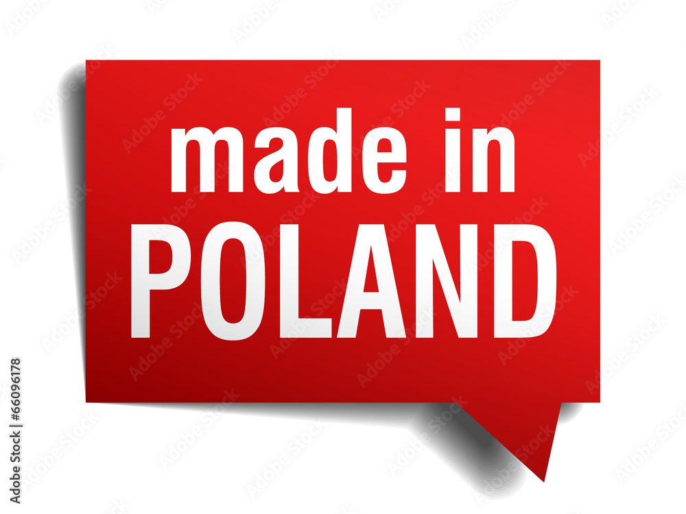 made in Poland red 3d realistic speech bubble made in Poland red 3d realistic speech bubble