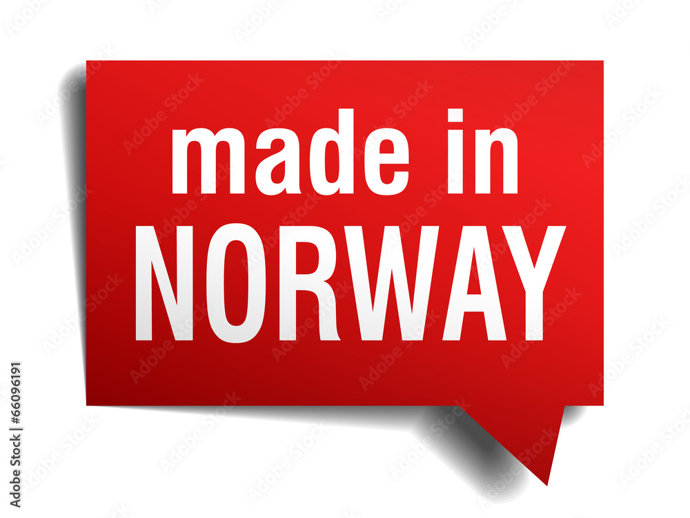 made in Norway red 3d realistic speech bubble made in Norway red 3d realistic speech bubble