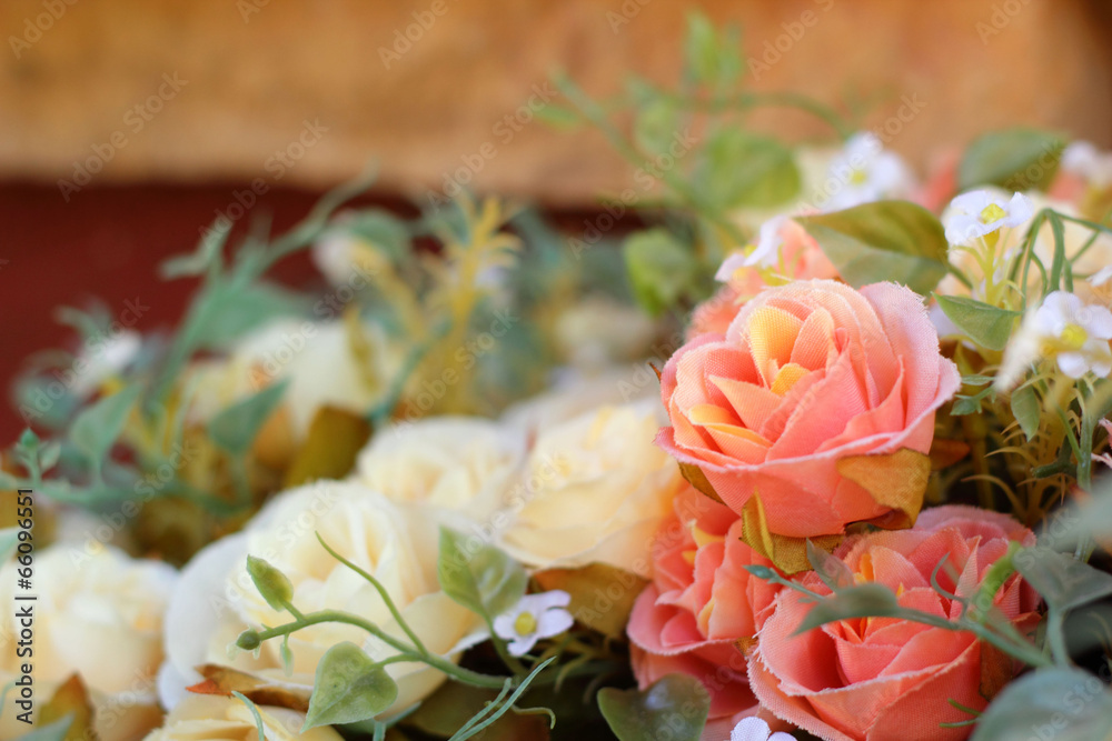 Fototapeta premium beautiful of rose artificial flowers