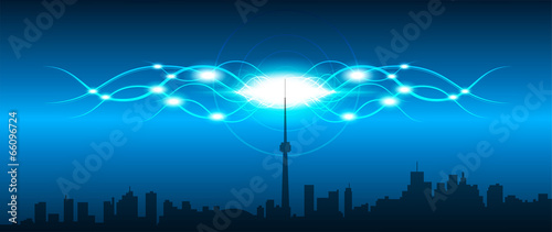 Wallpaper Mural skyline, collegamenti, mondo, internet, energia Torontodigital.ca