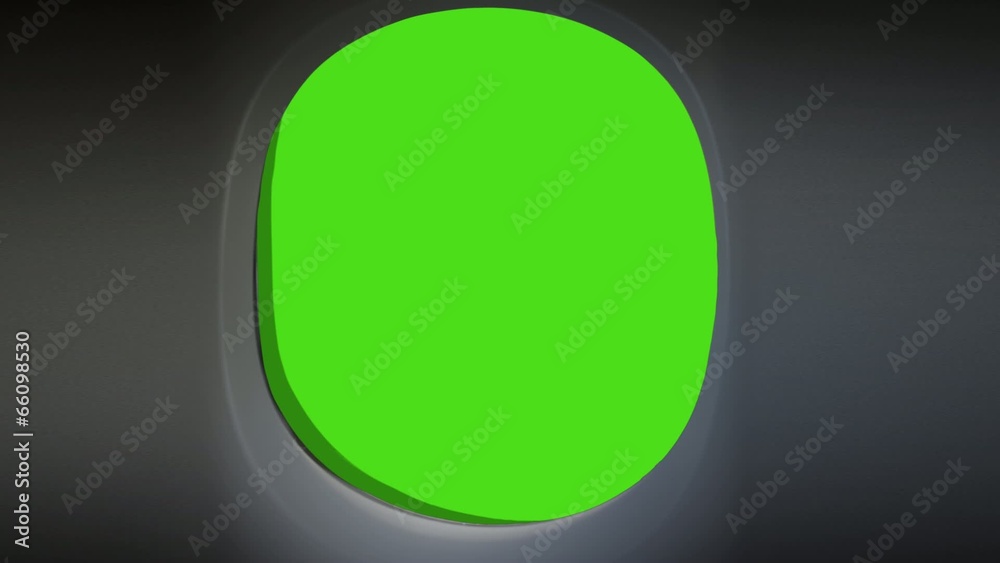 airplane window view animation loop green screen with alpha