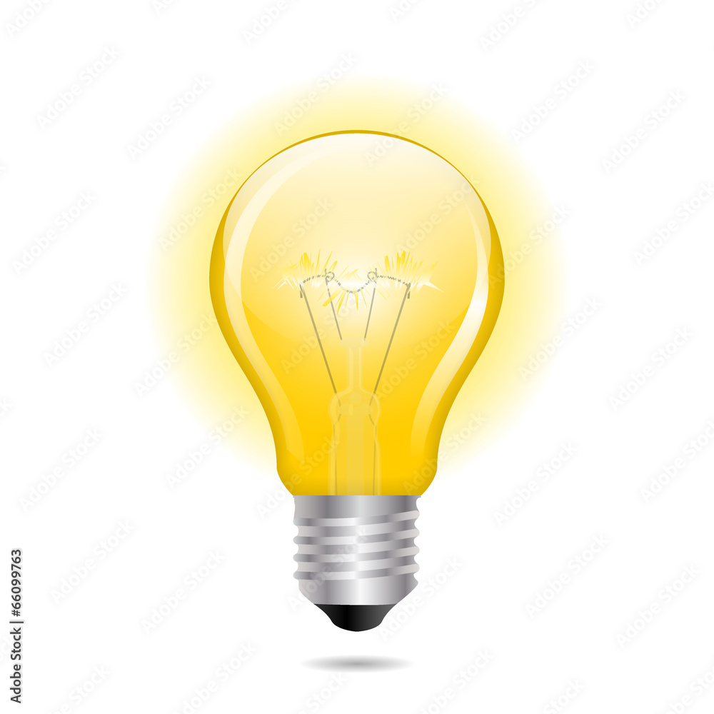 glowing yellow light bulb as inspiration concept glowing yellow light bulb as inspiration concept