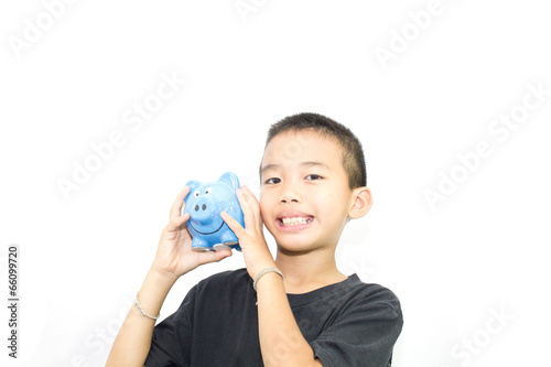 Asian boy with white background activities