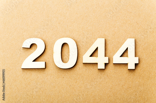 Wooden text for year 2044