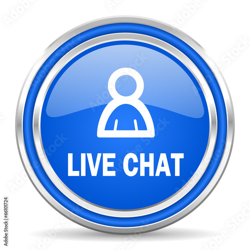live chat blue glossy web icon