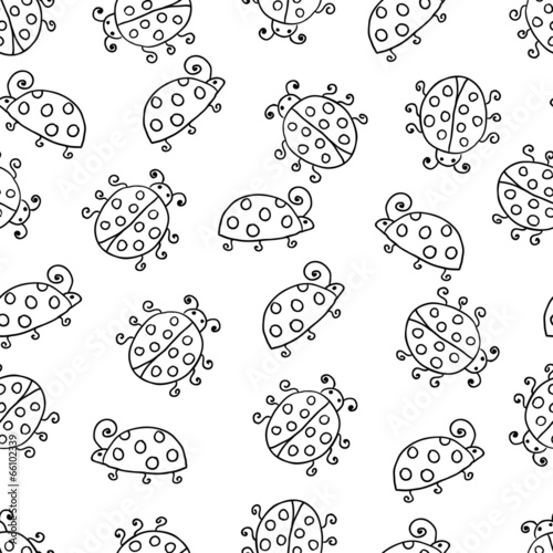 seamless lady bug illustration background pattern