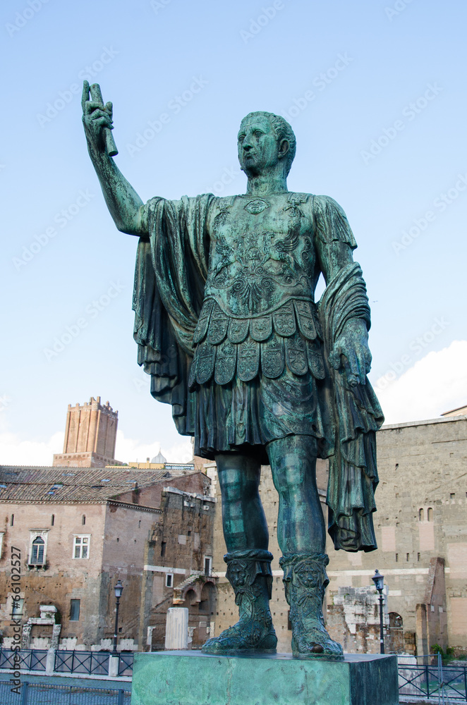 Sculpture of the roman emperor Nerva on the Fori Imperiali
